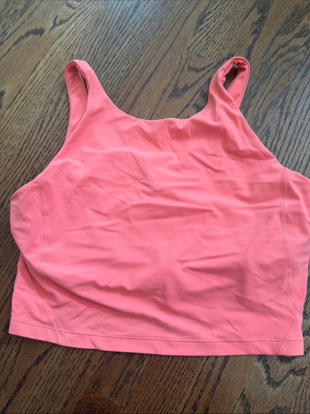 Lululemon Women's Coral Pink cropped Tank Top sports bra sz 12